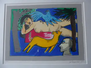 Corneille - Zeefdruk, titel, "Scene Champetre". kopen? Bied vanaf 225!