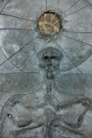 Pieter Kortekaas - Wandobject/reliëf van zink en koper op hout, Seance kopen? Bied vanaf 150!