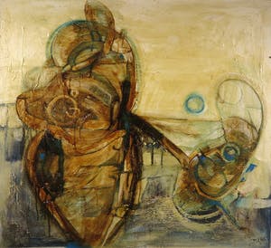 Jack Harden - Gemengde techniek op board, Vlucht naar bevrijding - Ingelijst (Zeer Groot) kopen? Bied vanaf 50!