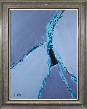 Jean Rigaux - Acryl op doek, Abstracte compositie - Ingelijst kopen? Bied vanaf 1!