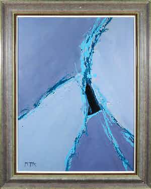 Jean Rigaux - Acryl op doek, Abstracte compositie - Ingelijst verkocht voor € 1!