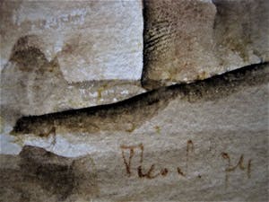 Niet of onleesbaar gesigneerd - Intrigerende 19e eeuwse Aquarel - Vrouw op trappen van een Stad - gesigneerd kopen? Bied vanaf 1!