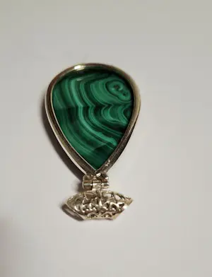 Nieuwe Zilveren Hanger met Malachiet kopen? Bied vanaf 75!