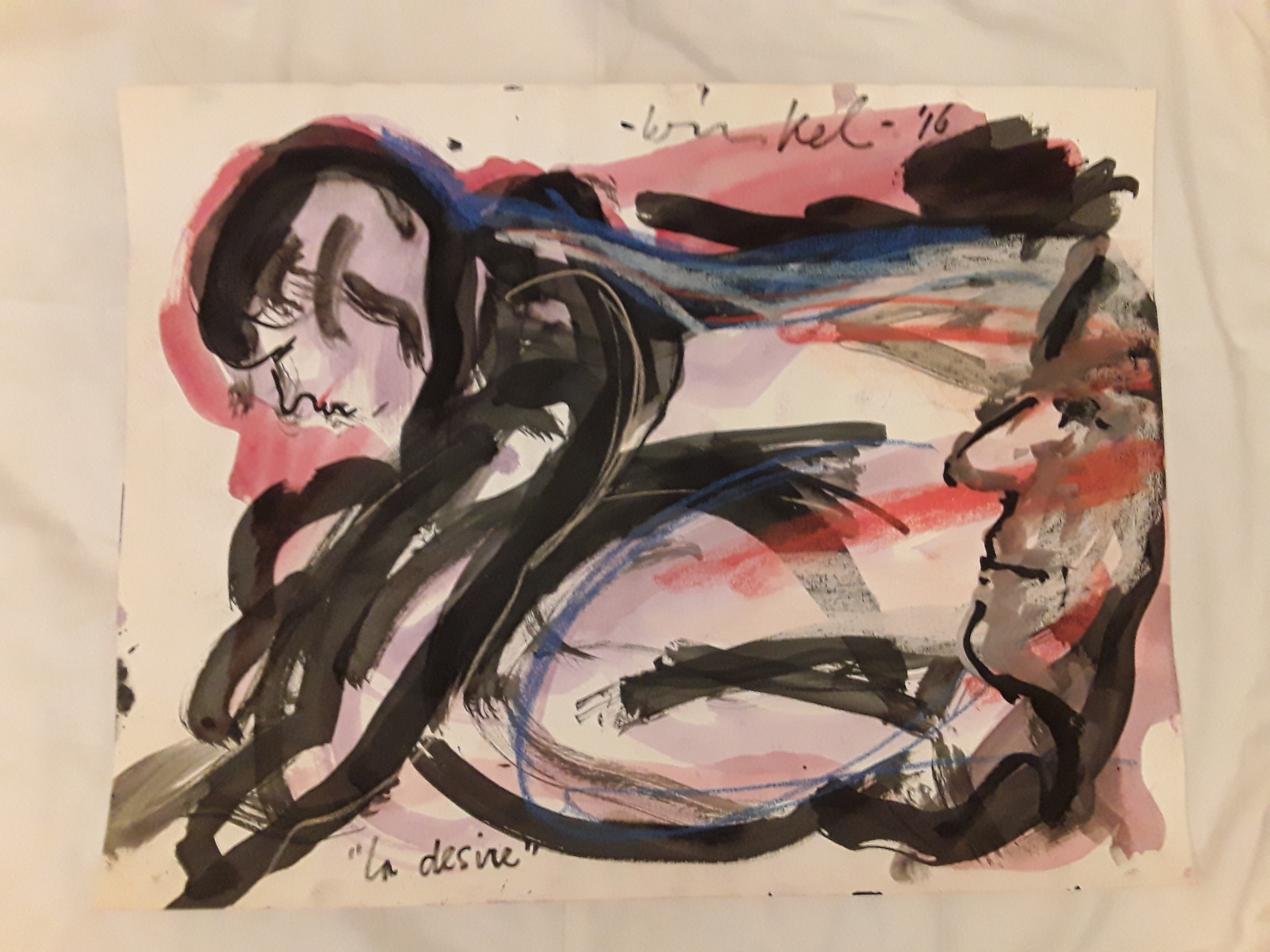 Arien Winkel - Spuitbus,pastel,acryl,titel la Desiree. kopen? Bied vanaf 15!