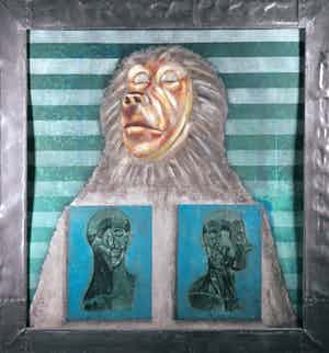 Jan Bollaert - Gemengde techniek op board, Ecce-Uomo (Zeer Groot) verkocht voor € 1!