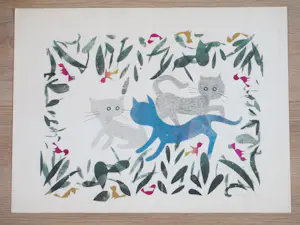 Frans de Jong - Drie katten - Sjabloondruk kaufen? Bieten Sie von 40!