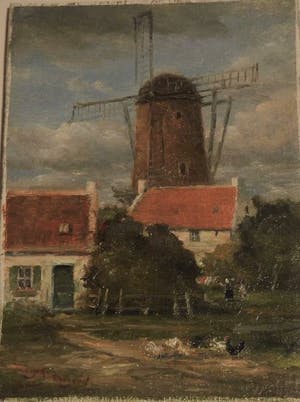 Rolf Dieter Meyer-Wiegand - Landschap met molen. kopen? Bied vanaf 25!