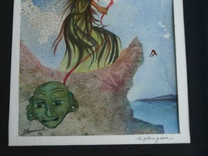 Jozef Bossaert - Aquarel , “Le Plongeon” (‘De Duik’) – gesigneerd & ingelijst – 1976 kopen? Bied vanaf 10!
