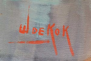 Willem de Kok - Tulpen in vaas. Stilleven. kopen? Bied vanaf 130!