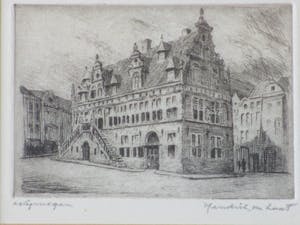 Hendrik de Laat - Stadhuis Nijmegen - Ets kopen? Bied vanaf 55!