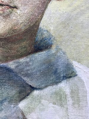 Niet of onleesbaar gesigneerd - Schilderij van meisje, gesigneerd en ingelijst kopen? Bied vanaf 1!