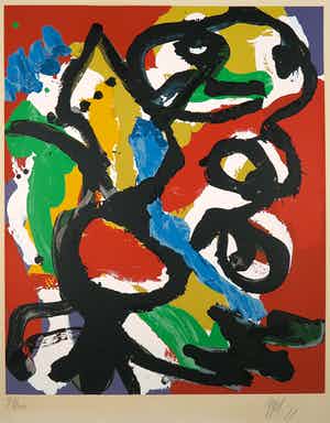 Karel Appel - Zeefdruk, Bird in summer landscape verkocht voor € 850!