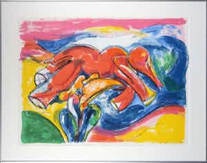 Anton Vrede - Zeefdruk, Trust no man - Ingelijst verkocht voor € 35!