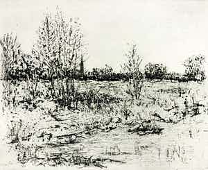 Ingeborg Oderwald - Gezicht op Bovenkerk verkocht voor € 65!