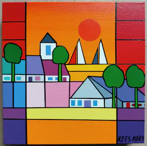 Kees Kooy - Summer Sailing, acrylverf op doek kopen? Bied vanaf 225!