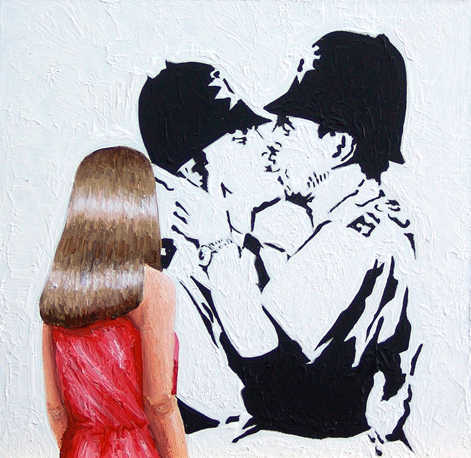 Gerard Boersma - Romeo's (Vrouw kijkend naar schilderij van Banksy) kopen? Bied vanaf 75!
