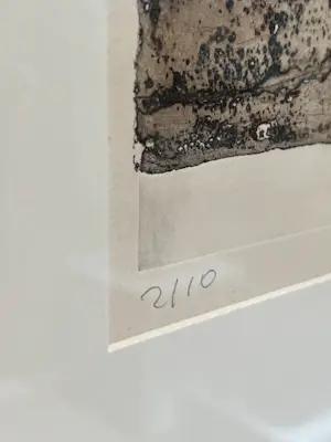 Cees Kortlang - Ets, Abstracte voorstelling in Blauw "Cold Blue" - Ingelijst 2/10 kopen? Bied vanaf 75!