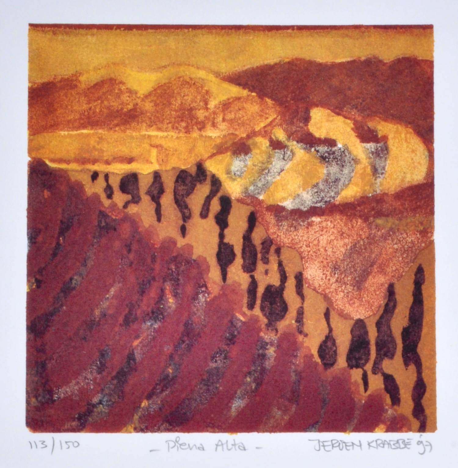 Jeroen Krabbé - Piena Alta - Zeefdruk - Gesigneerd - 40x36 cm - 1997 kopen? Bied vanaf 75!