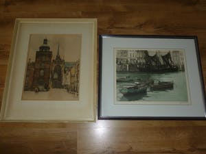 Roger Hebbelinck - Havenzicht en Goes,gehandtekend en genummerd in potlood. kopen? Bied vanaf 25!