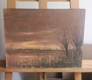 Joseph van de Wall Perne - zonsondergang met knotwilgen kopen? Bied vanaf 25!