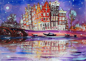 Elva Polyakova - Winter avond in Amsterdam kaufen? Bieten Sie von 50!