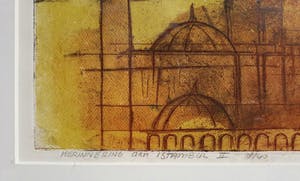 Ru van Rossem - Herinnering aan Istanbul, aquatint ets met reliëfdruk (mooi ingelijst, groot!) kopen? Bied vanaf 175!