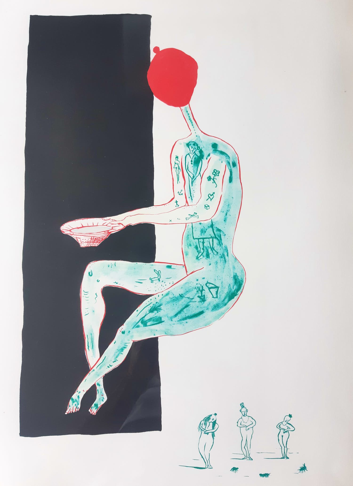 Henk Visch - Figuur met rood hoofd verkocht voor € 80!