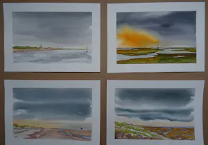 Franklin Meijer - Terschelling - 4 x aquarel studies kopen? Bied vanaf 69!