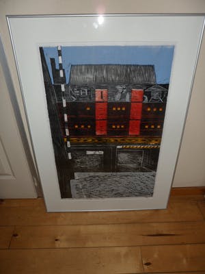 Piet Lont - Houtsnede op Japans papier. Titel. " De Zwijger Amsterdam Oost". kopen? Bied vanaf 40!