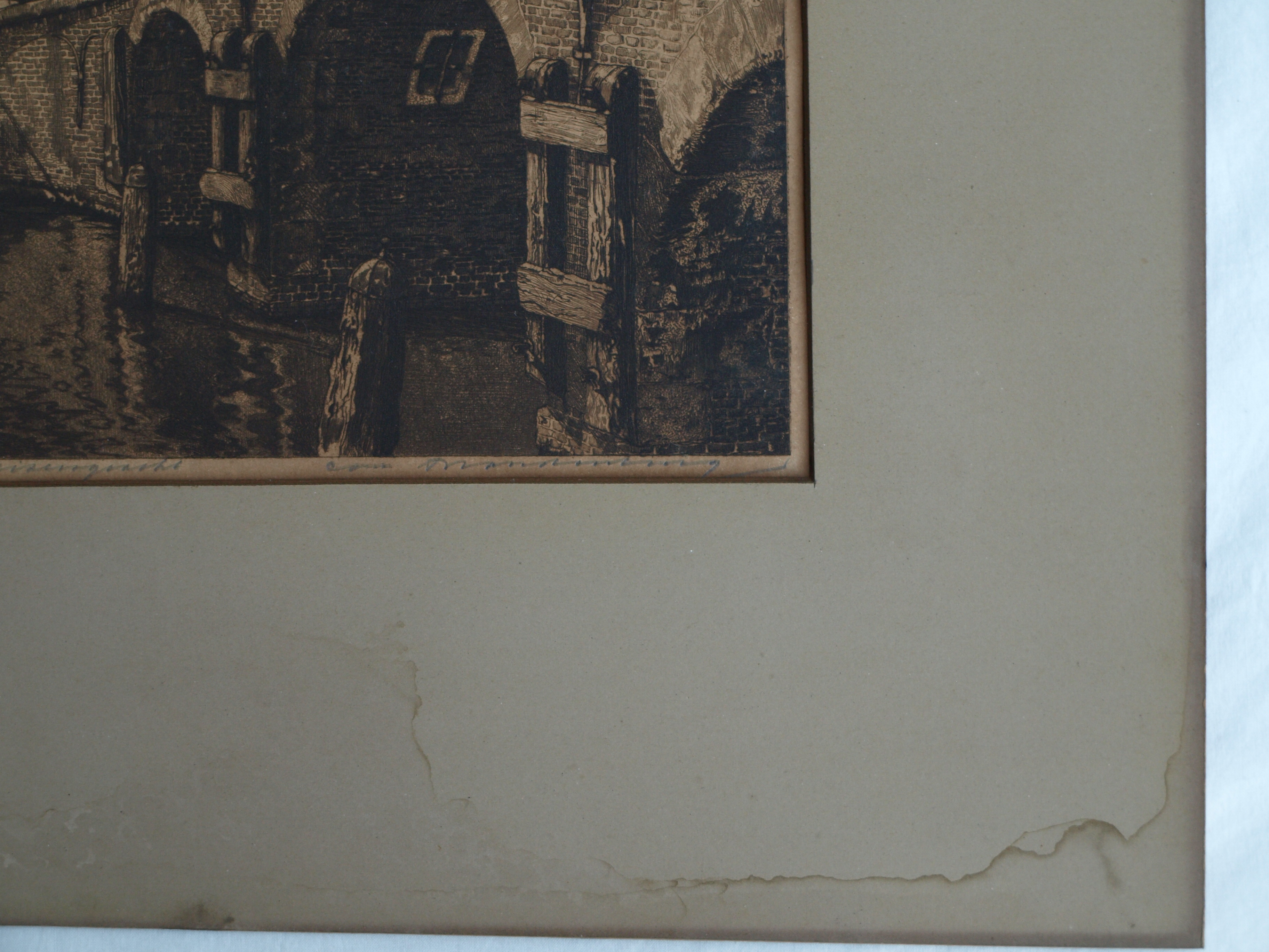 Cornelis Brandenburg - Ets, Amstel en Keizersgracht Amsterdam – gesigneerd  kopen? Bied vanaf 25!