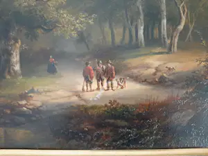 Joseph Antonio Hekking - Jagers in landschap. kopen? Bied vanaf 295!