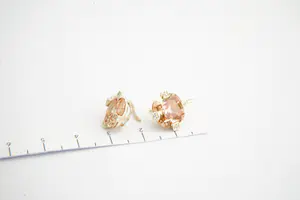 122- Leuke set 14 karaats gouden oorsieraden - facetgeslepen cognac edelsteen kopen? Bied vanaf 140!