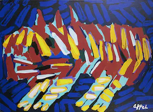 Karel Appel - Zeefdruk op doek, Clown Cat kaufen? Bieten Sie von 1!