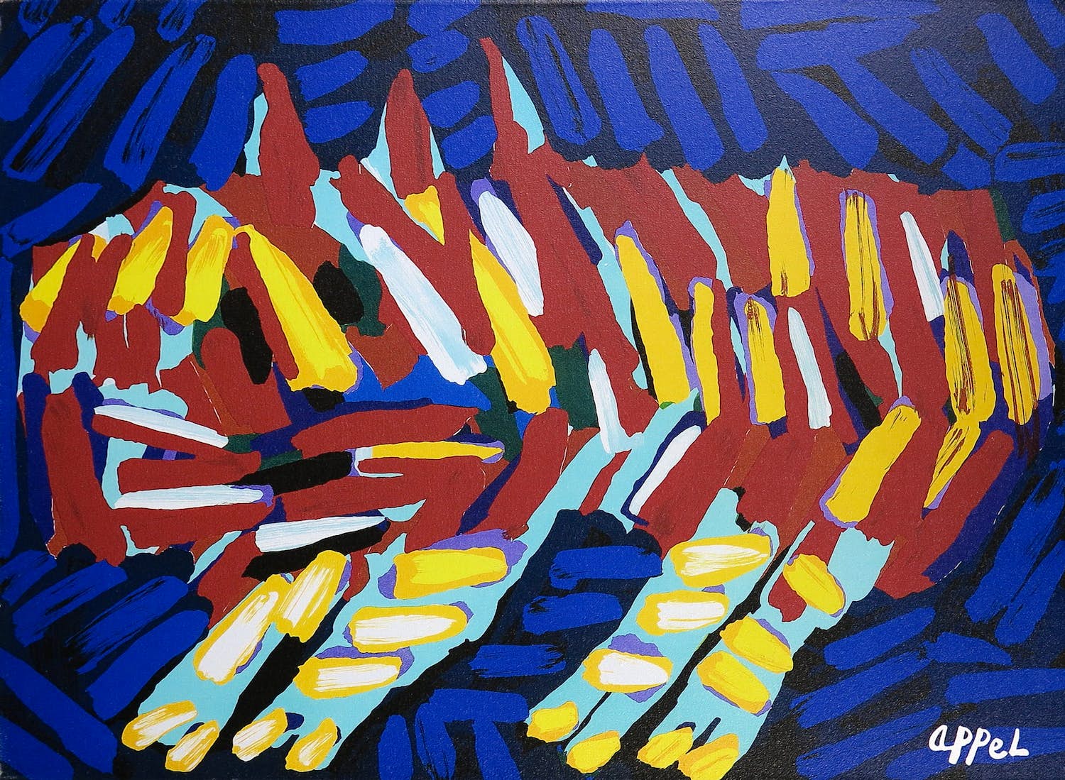 Karel Appel - Zeefdruk op doek, Clown Cat kopen? Bied vanaf 1!