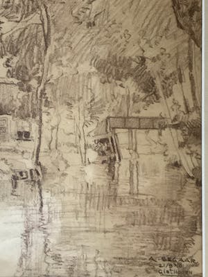 Bram Segaar - Tekening Giethoorn 1918 kopen? Bied vanaf 40!