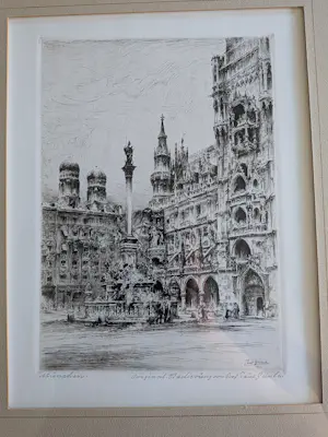 Buy Paul Geissler - Prof. Paul Geissler (1881-1965) – "München" – Handgesigneerde Ets? Bid from 40!