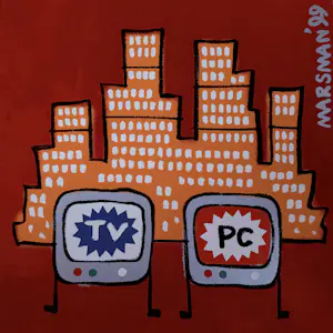 Jean Paul Marsman - “TV & PC”. Handgesigneerd en genummerde zeefdruk. kopen? Bied vanaf 25!