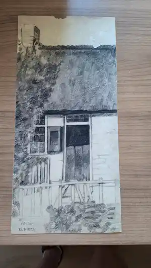 Adri Pieck - Huis met rieten dak en schoorsteen verkauft für € 100!