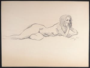 Jan Sluijters (jr.) - Potloodtekening, Liggend naakt kopen? Bied vanaf 1!