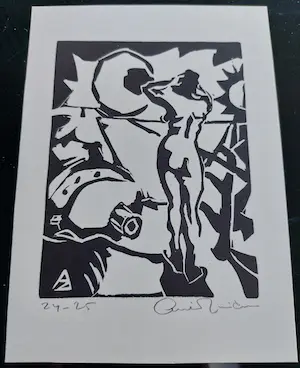 Arie Zuidersma - 2 linosneden:dorpsgezicht en vrouwelijk naakt kopen? Bied vanaf 75!