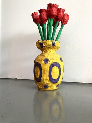 Peter Bastiaanssen - Rode Rozen in Gele Vaas - Hout kopen? Bied vanaf 1!