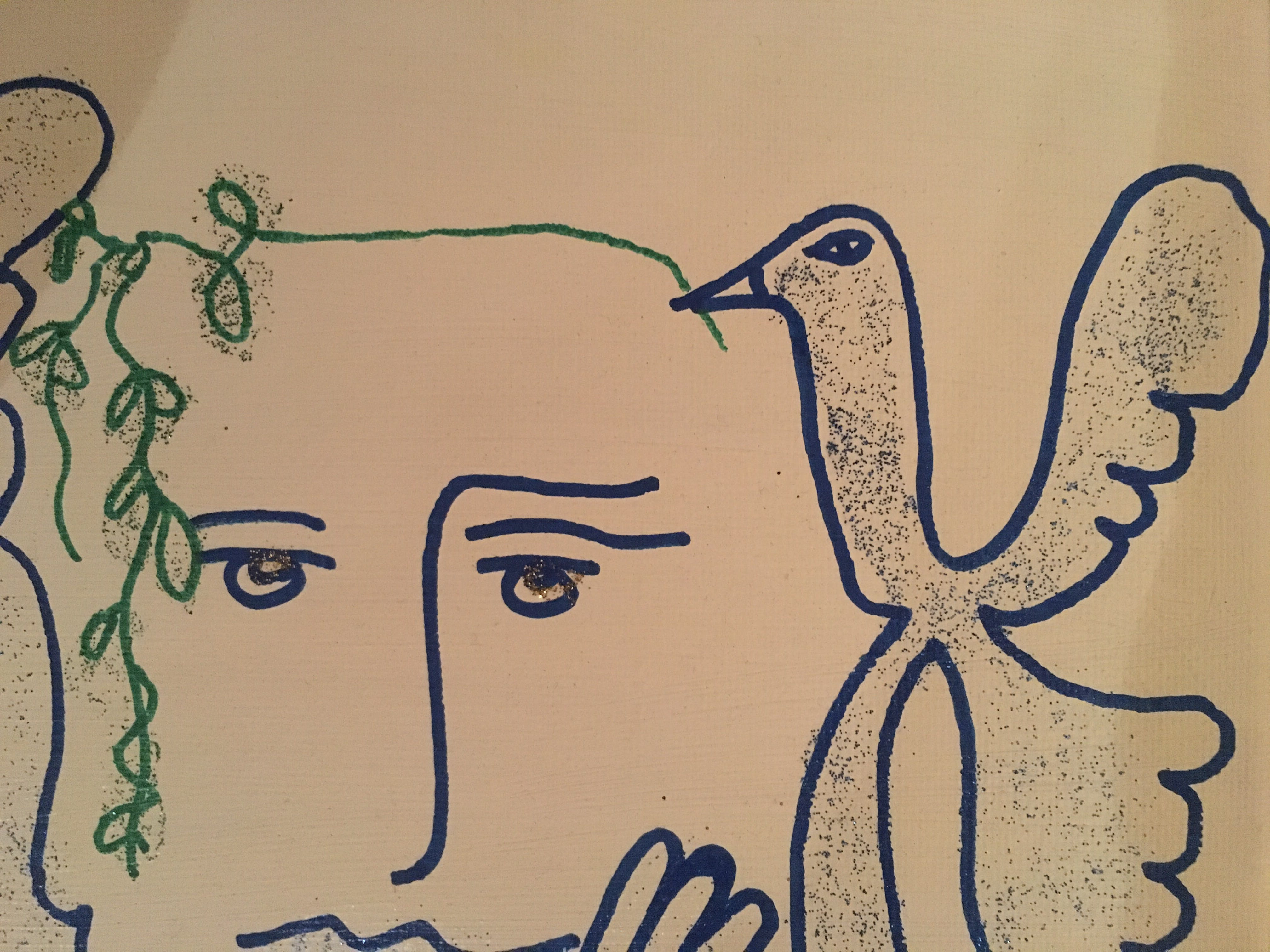 Geert Jan Jansen - Vrouwengezicht met vogel picasso kopen? Bied vanaf 150!