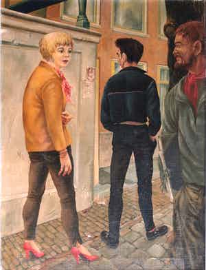 Niet of onleesbaar gesigneerd - Olieverf op doek , Op een gracht in Amsterdam – ingelijst - 1958 verkocht voor € 1!