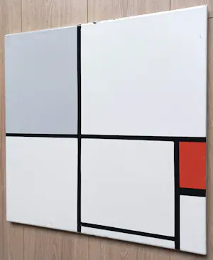 Piet Mondriaan - Composition C, with Gray and Red, emaille op metaal (unica) kopen? Bied vanaf 395!