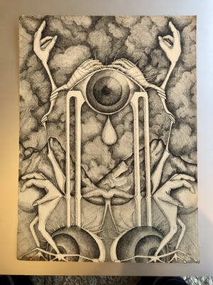 Niet of onleesbaar gesigneerd - surrealistische fantasie kopen? Bied vanaf 1!