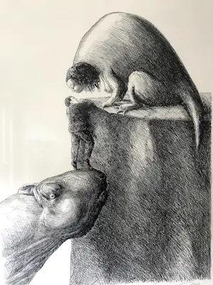 Roland Topor - Surrealistische voorstelling, litho kopen? Bied vanaf 100!