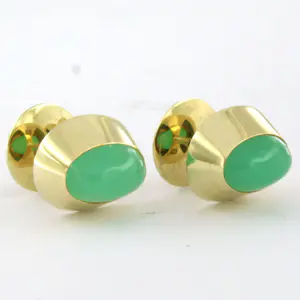 14k geel gouden oorknoppen bezet met chrysopraas – 5.7 gram kaufen? Bieten Sie von 410!