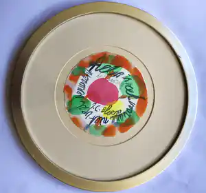 Jurjen de Haan - aquarel - 1e zin gedicht J.C. Bloem - rond in ronde lijst verkocht voor € 80!