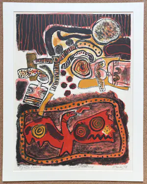 Corneille - Femme et oiseau rouge, litho kopen? Bied vanaf 295!