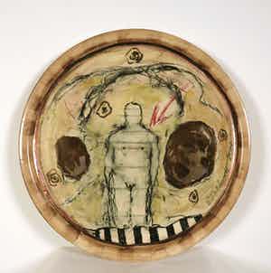 Eric Toebosch - Grote handbeschilderde schaal, Individu verkocht voor € 100!